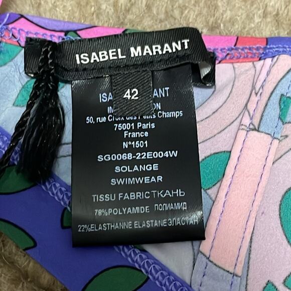 Isabel Marant Pink Purple Triangle Bikini Swimsuit Top New size 10 Retails $185 - Picture 6 of 6